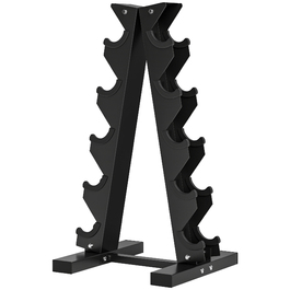 Стійка для гантелей SPORTNOW на 10 гантелей, 5 ярусів, міцна сталева конструкція, вантажопідйомність до 100 кг, чорний колір, розміри 66 x 35 x 33 см