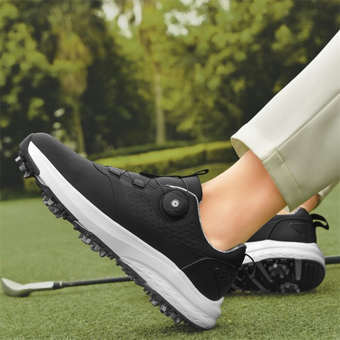 Жіночі гольф-туфлі з шипами, водонепроникні, чорні, 42 EU
