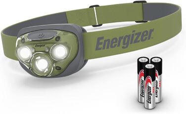 Ліхтар на лоб Energizer LED, супер яскравий налобний ліхтар для кемпінгу, відпочинку на природі та походів, батарея в комплекті, колір: іржаво-червоний (Forest Green: Нова модель)