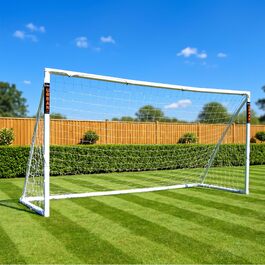 Футбольні ворота для саду Amazon Exklusives Football Flick Tor, всепогодні, посилений uPVC 70 мм, з системою фіксації, білі, 3.6 x 1.8 м
