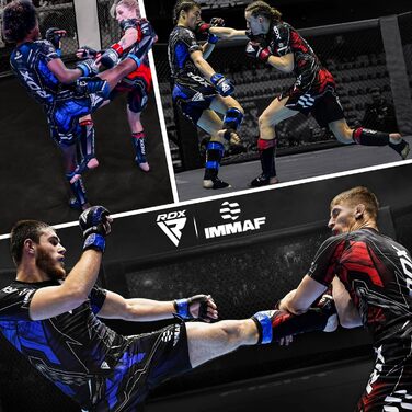 RDX Захист гомілки та стопи для кікбоксингу, муай-тай та MMA, універсальний шкіряний шингард для чоловіків і жінок, поліпшений захист для єдиноборств та спарингів