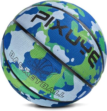 Баскетбольний м'яч Jicsetk, розмір 5/7, міні-баскетбольний м'яч для дітей, спортивний м'яч для гри на вулиці та в приміщенні (камуфляжний синій, 5)