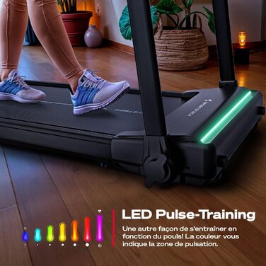 Біговий тренажер Sportstech sProRun: складаний, до 12 км/год, 120 кг, з підставкою для планшета, Bluetooth, LED, нахил 9%