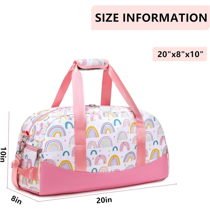 Спортивна сумка Kinder з відділенням для взуття, водонепроникна сумка для плавання (райдужні кольори)