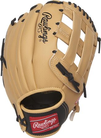 Дитяча бейсбольна рукавичка Rawlings Players Series для T-Ball, правша, 29,2 см (9-11,5''), 7–9 років, верблюжий/чорний