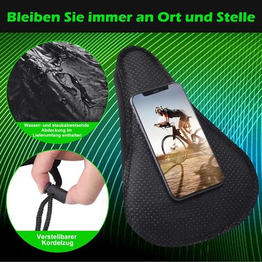 Покриття для сідла велосипеда Zacro Gel Überzug, чорний, 28x19 см. Захист від вологи, комфорт для чоловіків, жінок та дітей.