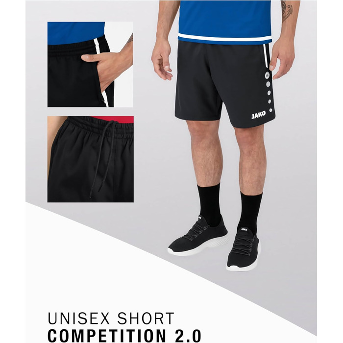 Шорти спортивні чоловічі JAKO Competition 2.0, чорні