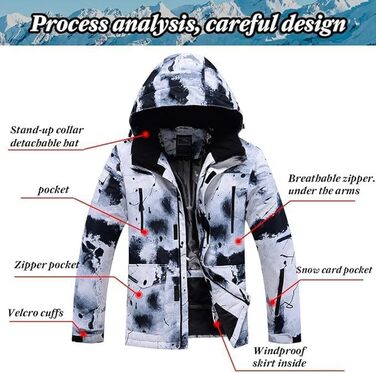 RIUIYEE Комплект чоловічий: куртка та штани для катання на лижах та сноуборді, тепла, з підігрівом, водонепроникна, для зими, XXL