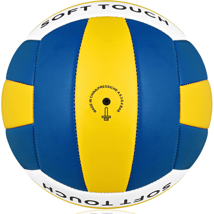 Волейбольні м'ячі Wuzfully Soft Touch для залу та пляжу, розмір 5, блакитно-жовті