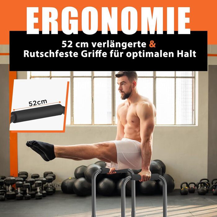 Бруси для віджимань DH FitLife | Регульовані бруси 80-90 см | Паралелепіди для калістеніки та силових тренувань | Стабільні та безпечні | Обладнання для фітнесу в приміщенні та на вулиці