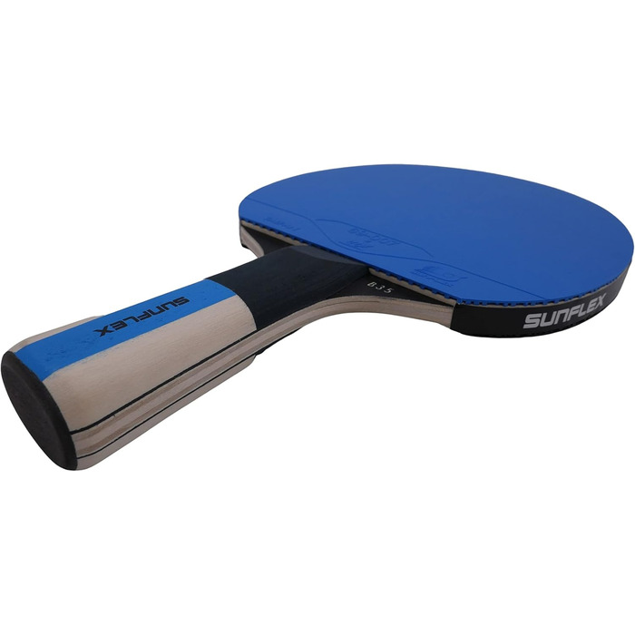 Sunflex Color COMP B35 ракетка для настільного тенісу, ITTF, синя, для тренувань та хобі, вигнута ручка, для досвідчених гравців