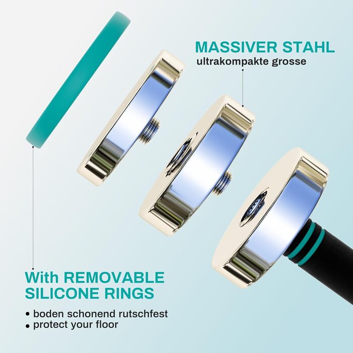 Регульовані гантелі 15 кг, 10 кг, 5 кг - Набір гантелей 2 шт. з компактним сталевим корпусом та пінополіуретановим грифом - Фітнес гантелі для дому 2 x 5 кг (блакитні)