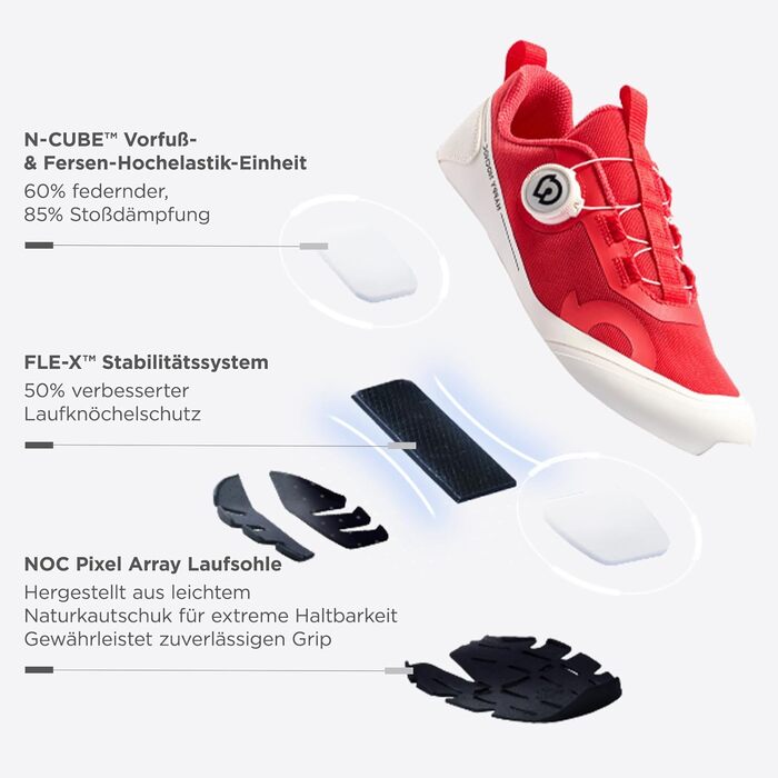 Дитячі кросівки Happy Nochnoc All-MAX для хлопчиків та дівчаток – легкі, дихаючі спортивні кросівки з високою амортизацією для тенісу, відпочинку та тренувань. Кольори: Сакура Роза, Білий, Вогняний Червоний (34 EU)