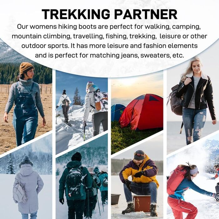 Зимові черевики жіночі утеплені, водонепроникні, для снігу, теплі, короткі, туристичні, підошва не слизька (Бежевий, 40 EU)