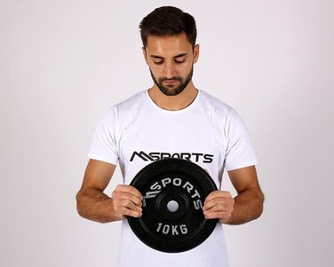 MSPORTS Пара гантельних дисків 10 кг, чавун, професійні, чорні