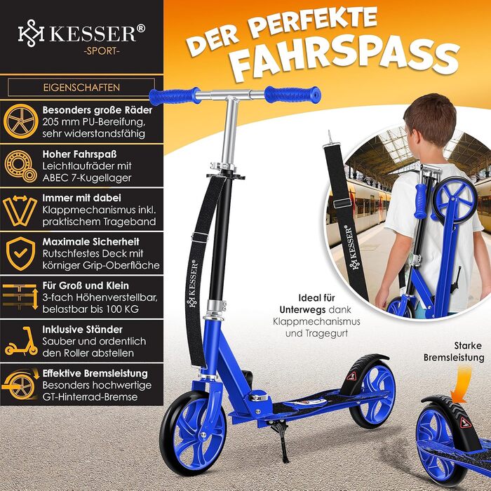 Дитячий самокат KESSER® для міста, трюковий роллер