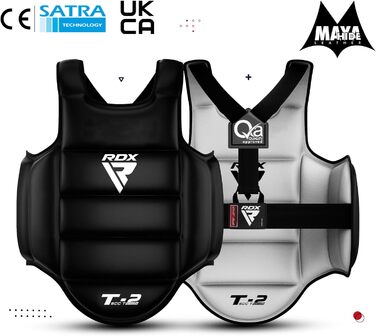 Захист для тіла RDX для єдиноборств, реверсивний, сертифікований SATRA, захист живота для кікбоксингу, боді-протектор для боксу, ММА, Муай Тай, карате, тхеквондо, нагрудник
