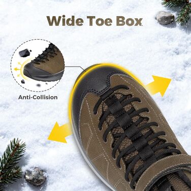 Черевики зимові чоловічі FitVille широкі з кріпленням на липучці, неслизькі, теплі, для активного відпочинку, розмір 40-50 (41 EU X-широкі, світло-коричневі)