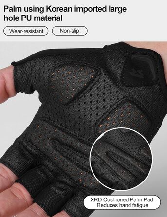 Велосипедні рукавички Ameda: тонкі, літні, дихаючі, з антиковзким покриттям, для шосе та MTB, чоловічі та жіночі, зелені (L, чорні)