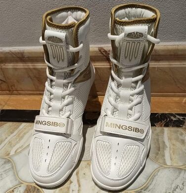 Чоловічі боксерські черевики BLBK для боротьби, кікбоксингу, муай-тай, спарингу та тренувань. Дихаючі боксерські черевики для чоловіків та юнаків, 30 EU, білий колір