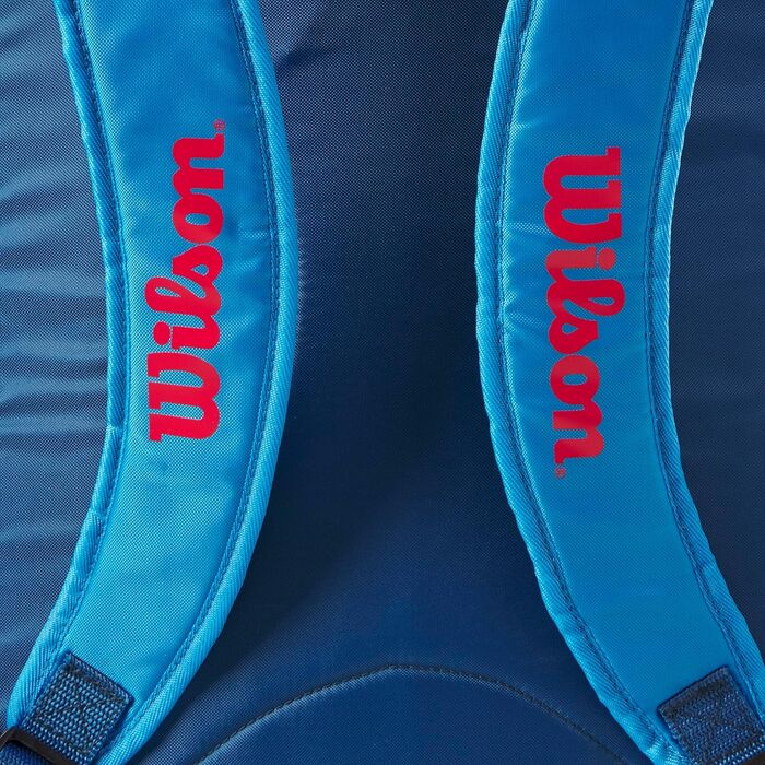 Дитячий тенісний рюкзак Wilson Junior, 2 відділення на блискавці, для 2 ракеток, синій/помаранчевий
