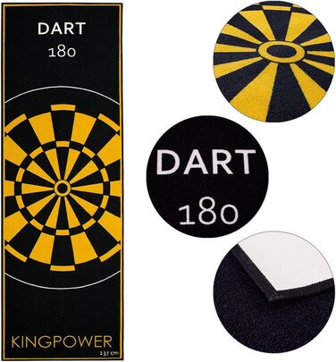 Дартс килимок Kingpower Target Oche для стіл-дарта, захисний гумовий килим для дартборду, жовтий, 237x80 см