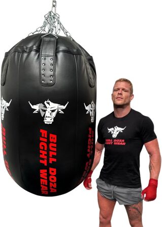 Великий боксерський мішок Bullet Boxsack самонаповнюваний 100 кг, важкий, з нержавіючим ланцюгом, Bull Doza Fight Wear