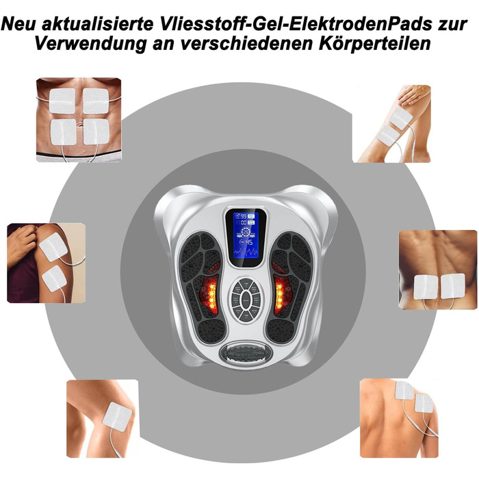 Стимулятор кровообігу для ніг і стоп Durchblutungsstimulator Plus, 99 рівнів, 25 режимів, проти болю, втоми, набряків