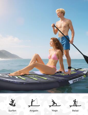 Надувний SUP Борд Glymnis 10'6' для Станд Ап Паддлінг (SUP) 320x81x15см з Алюмінієвим Веслом, Насосом та Аксесуарами