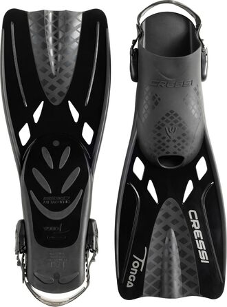 Ласти CRESSI Tonga (набір) для снорклінгу та плавання, чорні, L/XL (42/47) + маска Baron