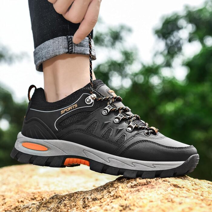 Чоловічі туристичні черевики Leichte Wanderschuhe: зручні, дихаючі, з антиковзким покриттям для хайкінгу та трекінгу (37 EU, Чорний)