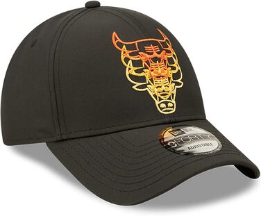 Кепка New Era NBA 9FORTY Chicago Bulls з логотипом Stacked, чорна