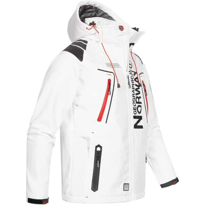 Чоловіча куртка Softshell Geographical Norway G-Forrest, біло-червона, розмір S