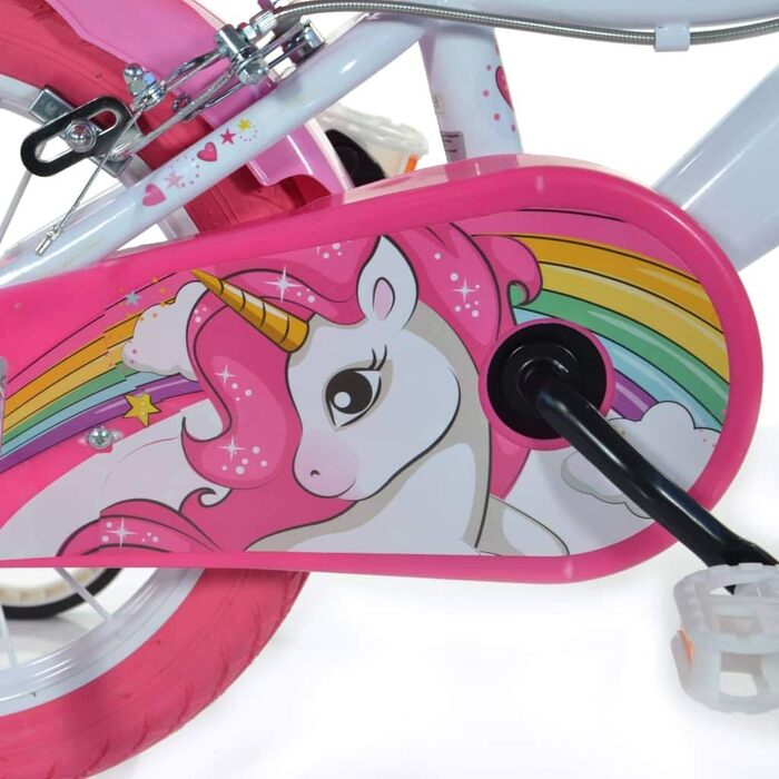 Дитячий велосипед Dino Bikes 144R-UN Einhorn, білий/рожевий, одношвидкісний