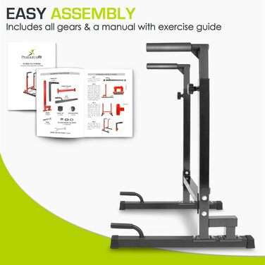 Стійка для віджимань ProsourceFit Dip Stand, важка, з'єднувач безпеки, для трицепсів, підтягувань, віджимань, L-ситів, чорна