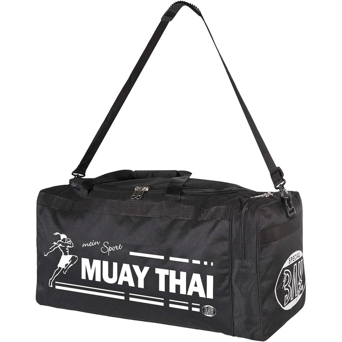 Спортивна сумка BAY XL для тайського боксу, Muay Thai, K-1, MMA, чорна, 70x32x30 см, принт Таїланд