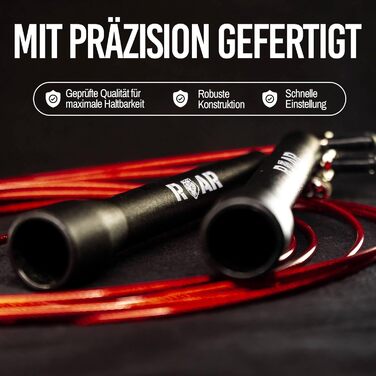 Стрибкове канат Roar® для фітнесу, боксу, кросфіту, з сумкою. Червоний