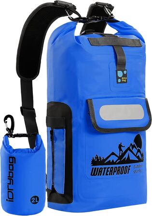 Водонепроникний рюкзак IDRYBAG Dry Bag 40L, 30L, для каякінгу та водних видів спорту (Блакитний)