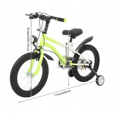 Дитячий велосипед 16 дюймів з підсвіткою та бічними колесами для дітей 5-8 років