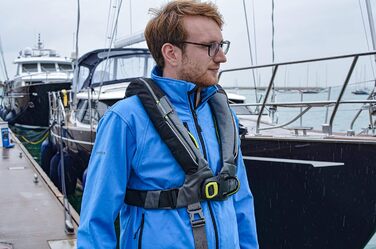 Рятувальний жилет Spinlock Deckvest 6D автоматичний, з обплетенням, чорний/антрацит