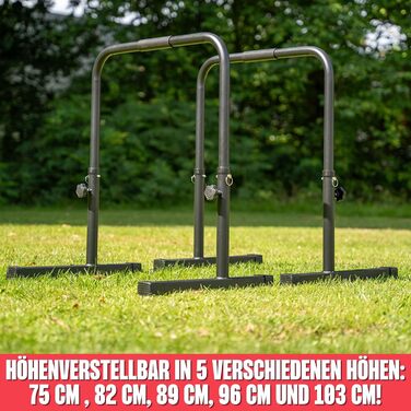 MATCHU Регульовані турніки для віджимань (паралелетки) - 75-103 см, сталь, чорний