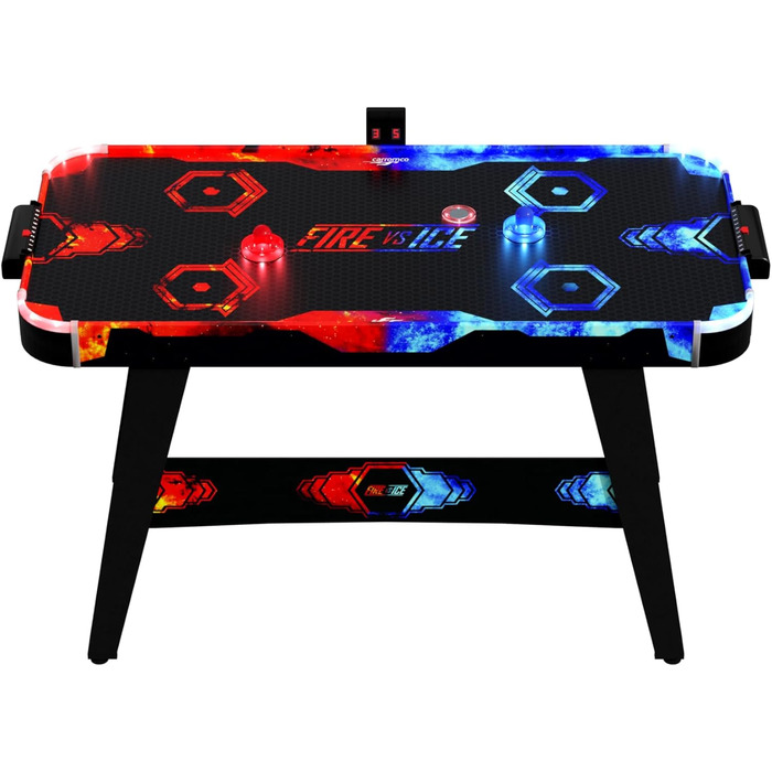 Airhockey Carromco Fire & Ice: Ігровий стіл з LED-підсвічуванням та електронним підрахунком очок