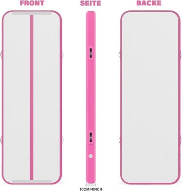 Надувна гімнастична матка для дому, 300x100x10 см (м'ятно-зелена)