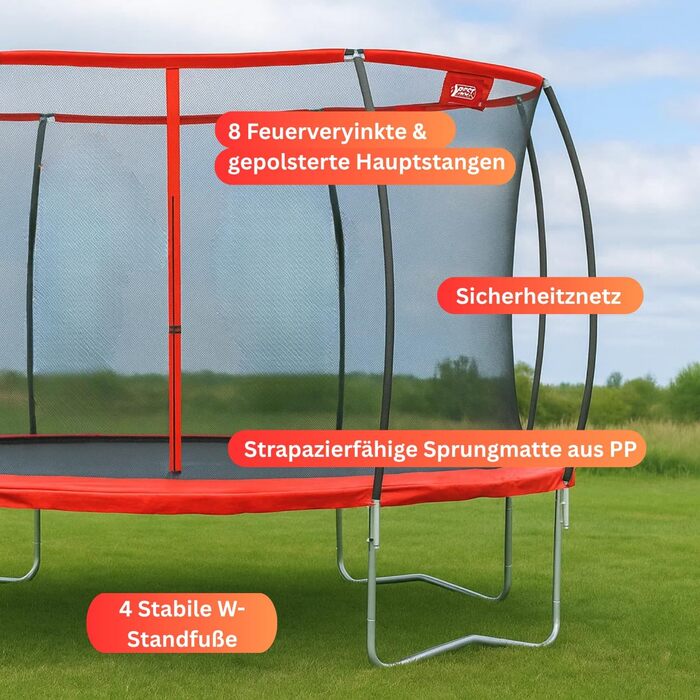 Батут спортивний Superstar 2.0 I Трамплін для саду I Якісний та великий з сіткою безпеки I Ø 366 см I Макс. вага користувача 150 кг I Для дітей