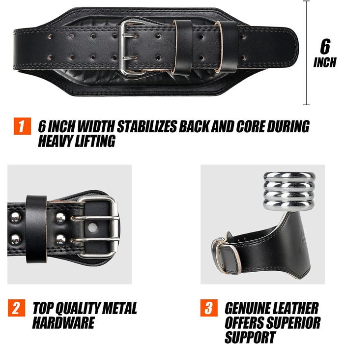 Пумaш для підйому важкості з натуральної шкіри, підтримка попереку, для пауерліфтингу та важкої атлетики, чорний (L)