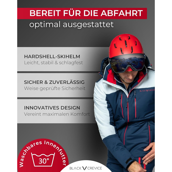 Чорний гірськолижний шолом Kitzbühel I - дихаючий, регульований, з полікарбонату, для чоловіків та жінок