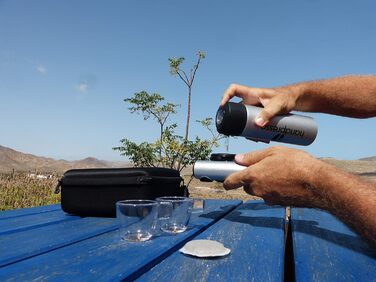 Термос Handpresso 300 мл з термометром, сріблястий, зберігає тепло до 3 годин