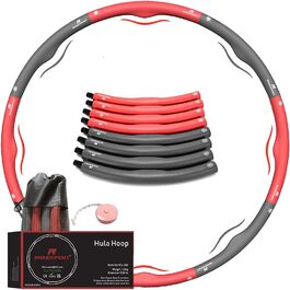 Фітнес-обруч RHINOSPORT для схуднення, 1,2 кг, регульований, 8 секцій, для дорослих і дітей, з міні-рулеткою