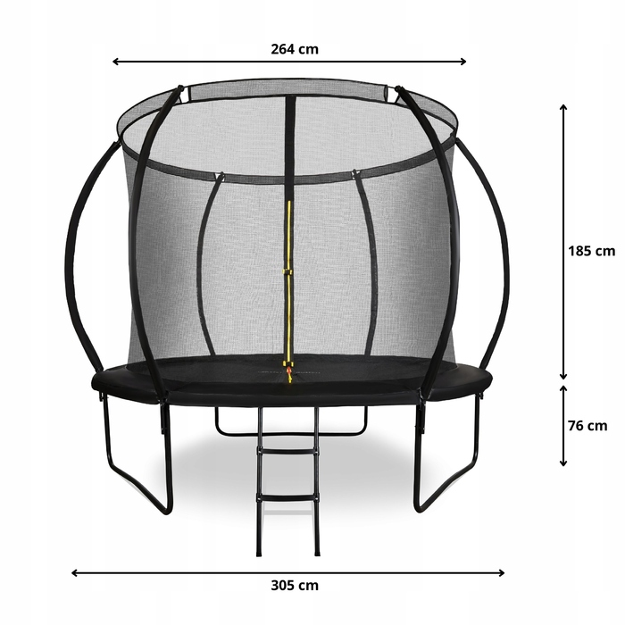 Дитячий батут HyperMotion 305 см (10 футів) з драбиною та внутрішньою сіткою