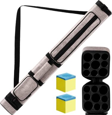 Чохол для кия бліярду Deekin 3x6, кий для більярду, чохол для перенесення, аксесуари для більярду, PU, 9 відділень, з крейдою для більярду (2 шт.)